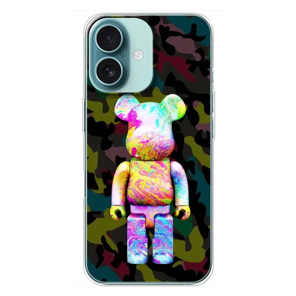 Чехол с принтом «Яркий Bearbrick» для iPhone 16 Plus