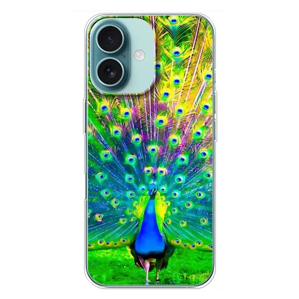 Чохол з принтом «Яскравий Павлин» для iPhone 16 Plus