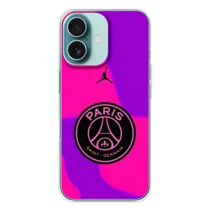 Чехлы PSG для iPhone 16 Plus (AlphaPrint) (яркий ПСЖ)