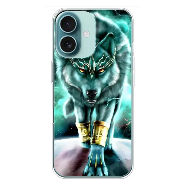 Чохол з принтом «Яскравий вовк» для iPhone 16 Plus