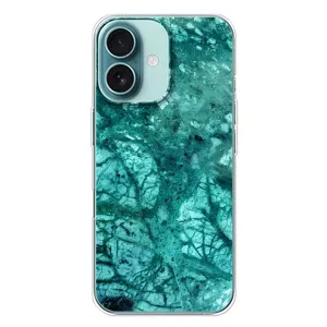 Мраморный чехол на iPhone 16 Plus (VPrint) (Зеленый мрамор)