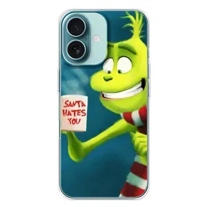 Рождественские Чехлы для iPhone 16 Plus (VPrint) (Зеленый Гринч)