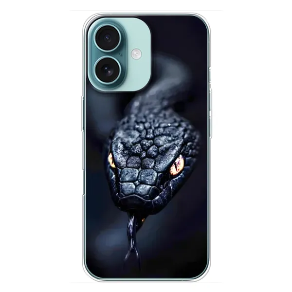 Чохол з принтом «Чорна змія» для iPhone 16 Plus
