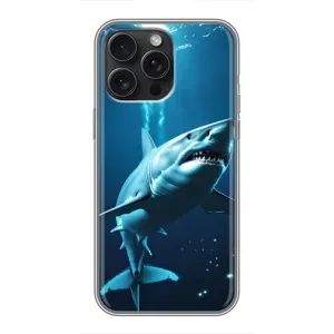 Чехол с картинкой «Хищники» для iPhone 16 Pro Max (Акула под водой)