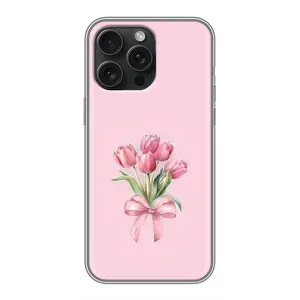 Чохол з розовим принтом для iPhone 16 Pro Max (Букет квітів)