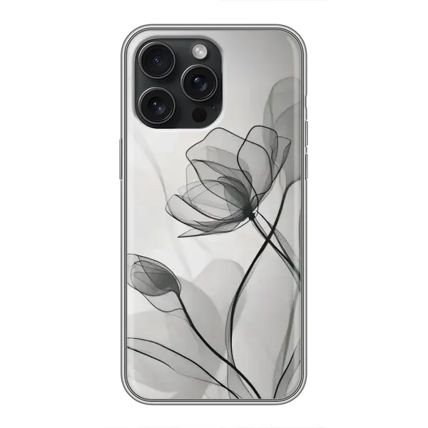 Чохол з принтом «Чорні квіти» для iPhone 16 Pro Max Чохол з принтом «Чорні квіти» для iPhone 16 Pro Max