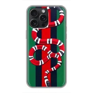 Чехлы ГУЧЧИ для Айфон 16 Про Макс (AlphaPrint) (Gucci змия)