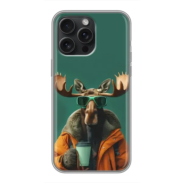 Чехол с принтом «Лось с кофе» для iPhone 16 Pro Max Чехол с принтом «Лось с кофе» для iPhone 16 Pro Max