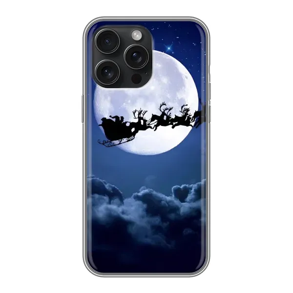Чохол з принтом «Санта - місяць» для iPhone 16 Pro Max