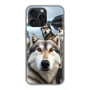 Чехол с Хаски для iPhone 16 Pro Max - (AlphaPrint) (Селфи ХАски)