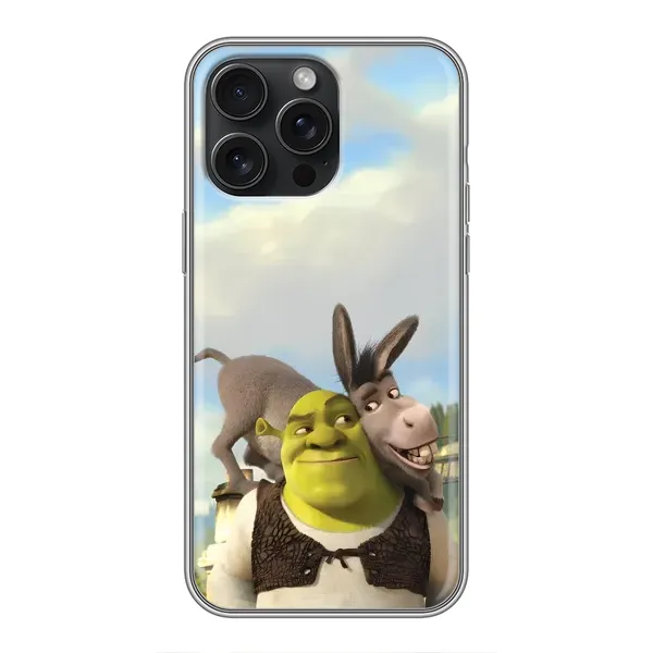 Чохол з принтом «Шрек та Осел» для iPhone 16 Pro Max