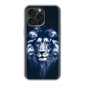 Чехол со Львом для iPhone 16 Pro Max (VPrint) (Синий Лев)