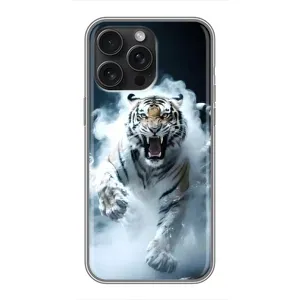 Чехол с картинкой «Хищники» для iPhone 16 Pro Max (Белый тигр в дыму)