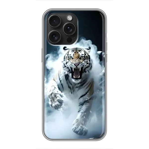 Чехол с принтом «Белый тигр в дыму» для iPhone 16 Pro Max