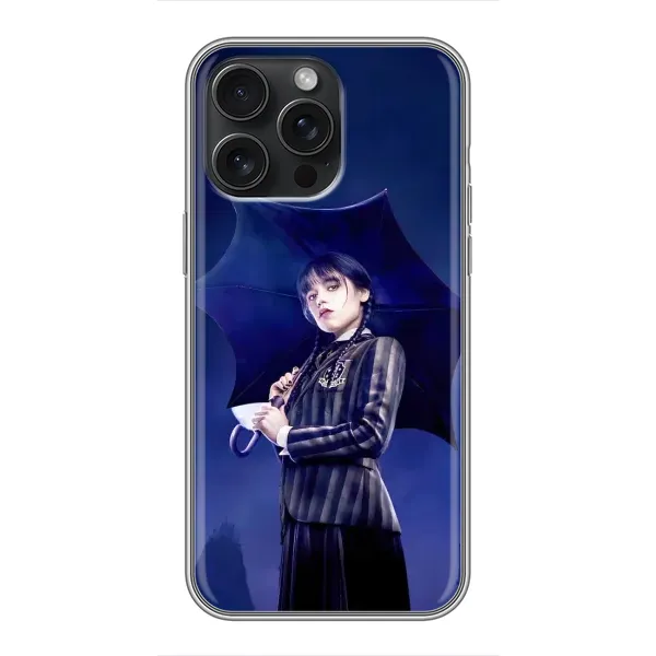 Чохол з принтом «Венздей з парасолькою» для iPhone 16 Pro Max Чохол з принтом «Венздей з парасолькою» для iPhone 16 Pro Max