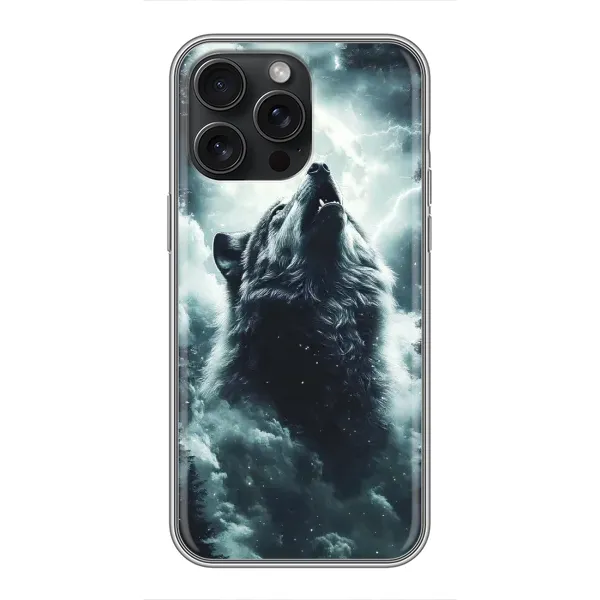 Чехол с принтом «Волк в облаках» для iPhone 16 Pro Max
