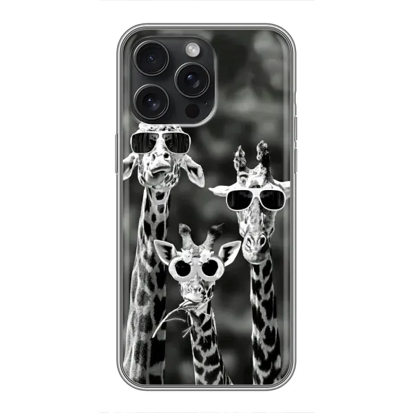 Чохол з принтом «Жирафи в окулярах» для iPhone 16 Pro Max