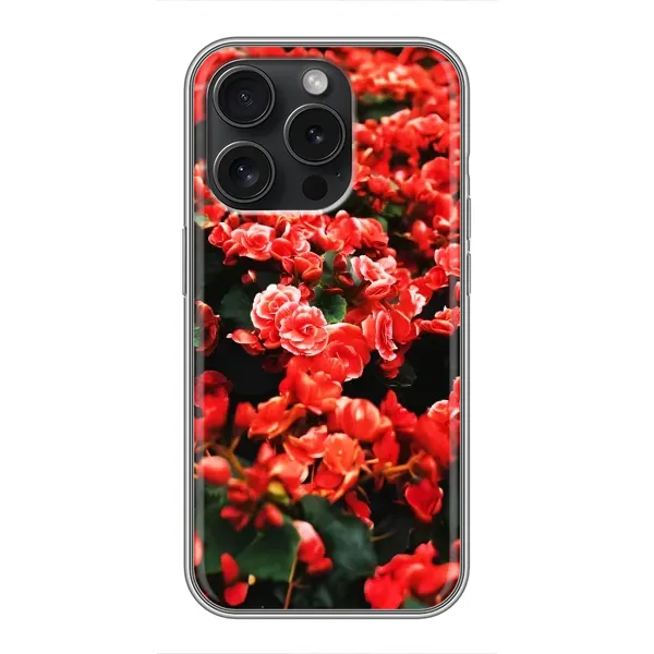 Чохол з принтом «Квіти червоні» для iPhone 16 Pro Чохол з принтом «Квіти червоні» для iPhone 16 Pro