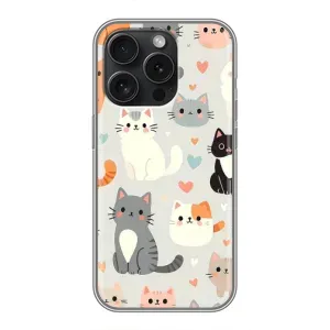 Чехол с рисунком кот на iPhone 16 Pro (Коллаж котов)