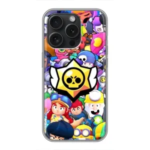 Чехол для iPhone 16 Pro Бравл Старс (VPrint) (Лого Brawl Stars)