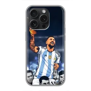 Чехлы для iPhone 16 Pro (Leo чемпион) (AlphaPrint) (Месси с кубком)