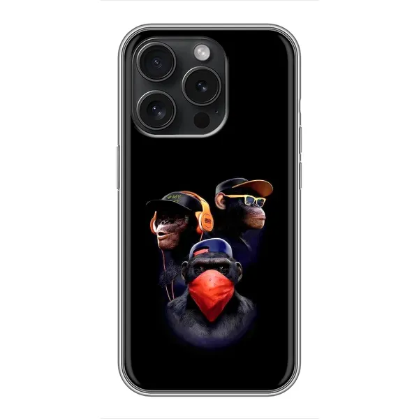 Чохол з принтом «Три мавпи» для iPhone 16 Pro