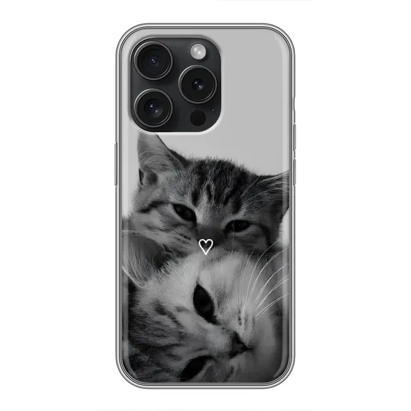 Чехол с принтом «Пара котов» для iPhone 16 Pro