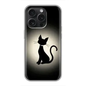 Чехол с принтом для iPhone 16 Pro (AlphaPrint) Модные коты (Силуэт котика)
