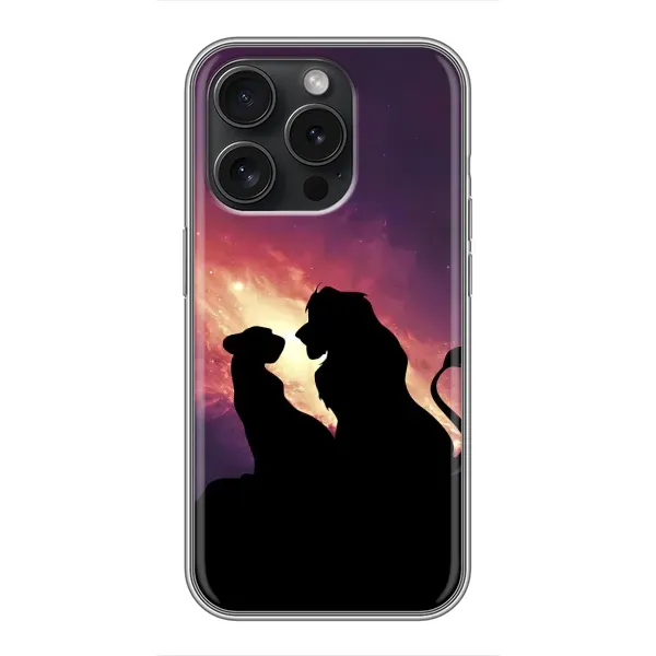 Чехол с принтом «Силуэт Симба и Налу» для iPhone 16 Pro