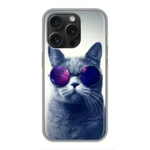 Чехол с принтом для iPhone 16 Pro (AlphaPrint) Модные коты (Стильный кот)