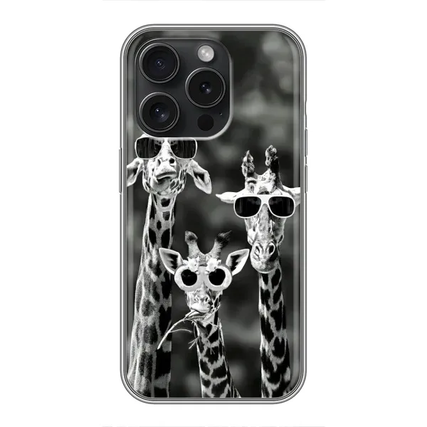 Чехол с принтом «Жирафы в очках» для iPhone 16 Pro