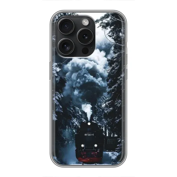 Чехол с принтом «Зимний поезд» для iPhone 16 Pro