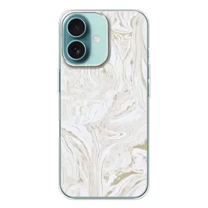 Мраморний чехол на iPhone 16 (VPrint) (Білий мрамор)