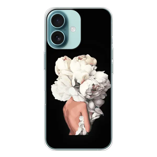 Чехол с принтом «Белые цветы» для iPhone 16