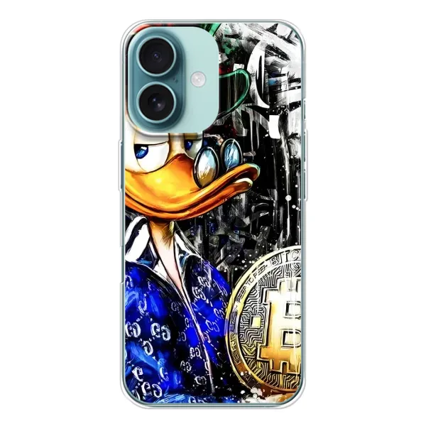 Чехол с принтом «Биткойн Скрудж» для iPhone 16