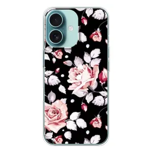 Чохли з квітами для iPhone 16 (VPrint) (Квіти на чорному)