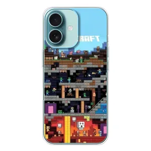 Чохол Майнкрафт на iPhone 16 (AlphaPrint) Minecraft (фон Minecraft)
