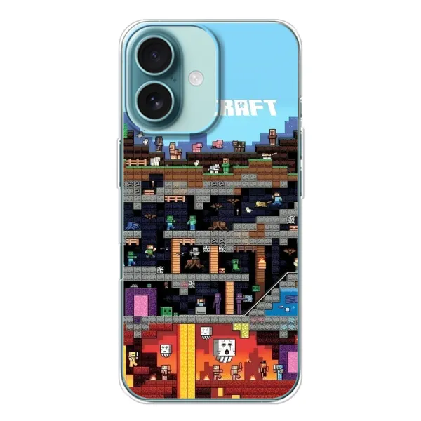 Чохол з принтом «фон Minecraft» для iPhone 16 Чохол з принтом «фон Minecraft» для iPhone 16