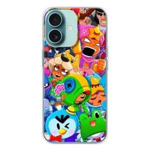 Чехлы Brawl Stars для iPhone 16 (AlphaPrint) (Герої Бравл Старс)