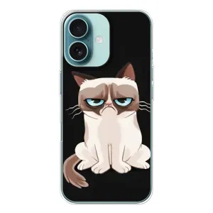 Чехол с принтом для iPhone 16 (AlphaPrint) Модные коты (Грустный кот)