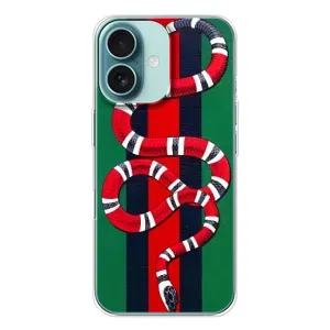 Чохли GUCCI для Айфон 16 (AlphaPrint) (Gucci змія)