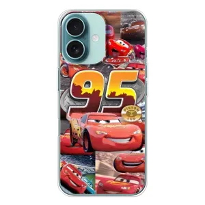 Силиконовый чехол Маквин для iPhone 16 (Коллаж Молния Маквин)