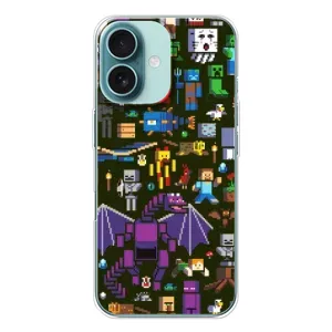 Чохол Майнкрафт на iPhone 16 (AlphaPrint) Minecraft (Колаж Майнкрафт)