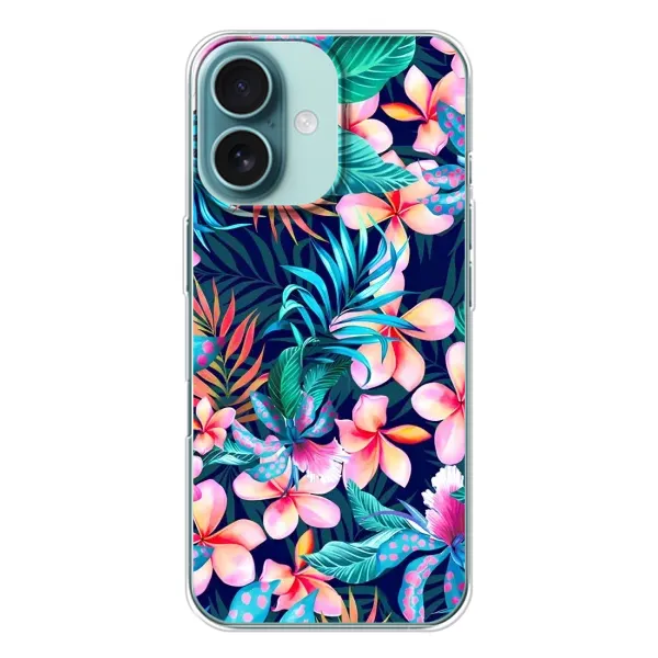 Чехол с принтом «Красочные цветы» для iPhone 16