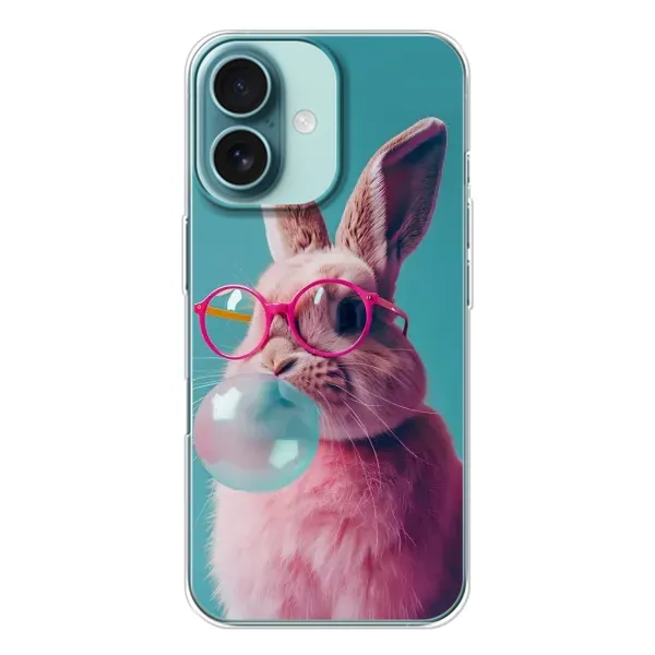 Чехол с принтом «Кролик в очках» для iPhone 16