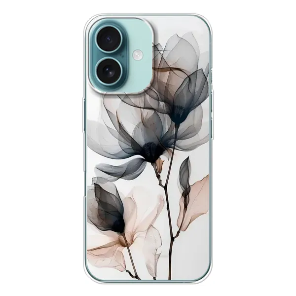 Чехол с принтом «Цветы на белом» для iPhone 16