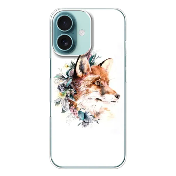 Чехол с принтом «Лисичка в цветочках» для iPhone 16