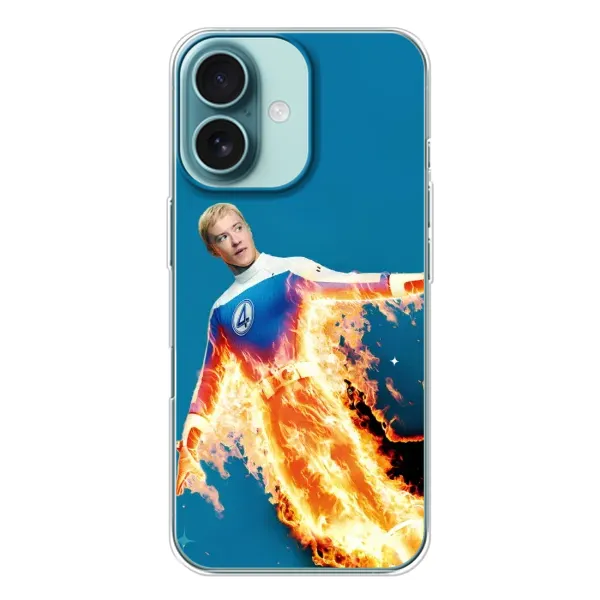 Чехол с принтом «Человек-факел в огне» для iPhone 16