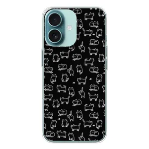 Чехол с принтом для iPhone 16 (AlphaPrint) Модные коты (Меленькие котики)