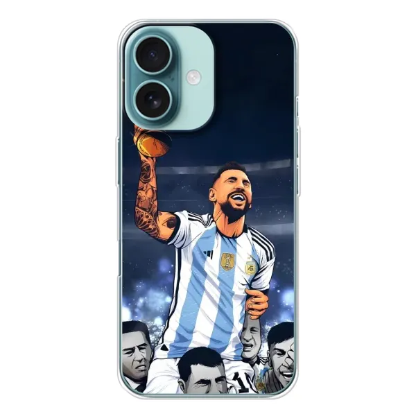 Чохол з принтом «Мессі з кубком» для iPhone 16 Чохол з принтом «Мессі з кубком» для iPhone 16